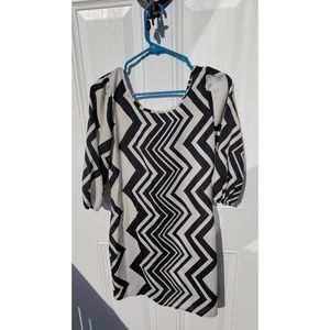 Chevron black and white dress